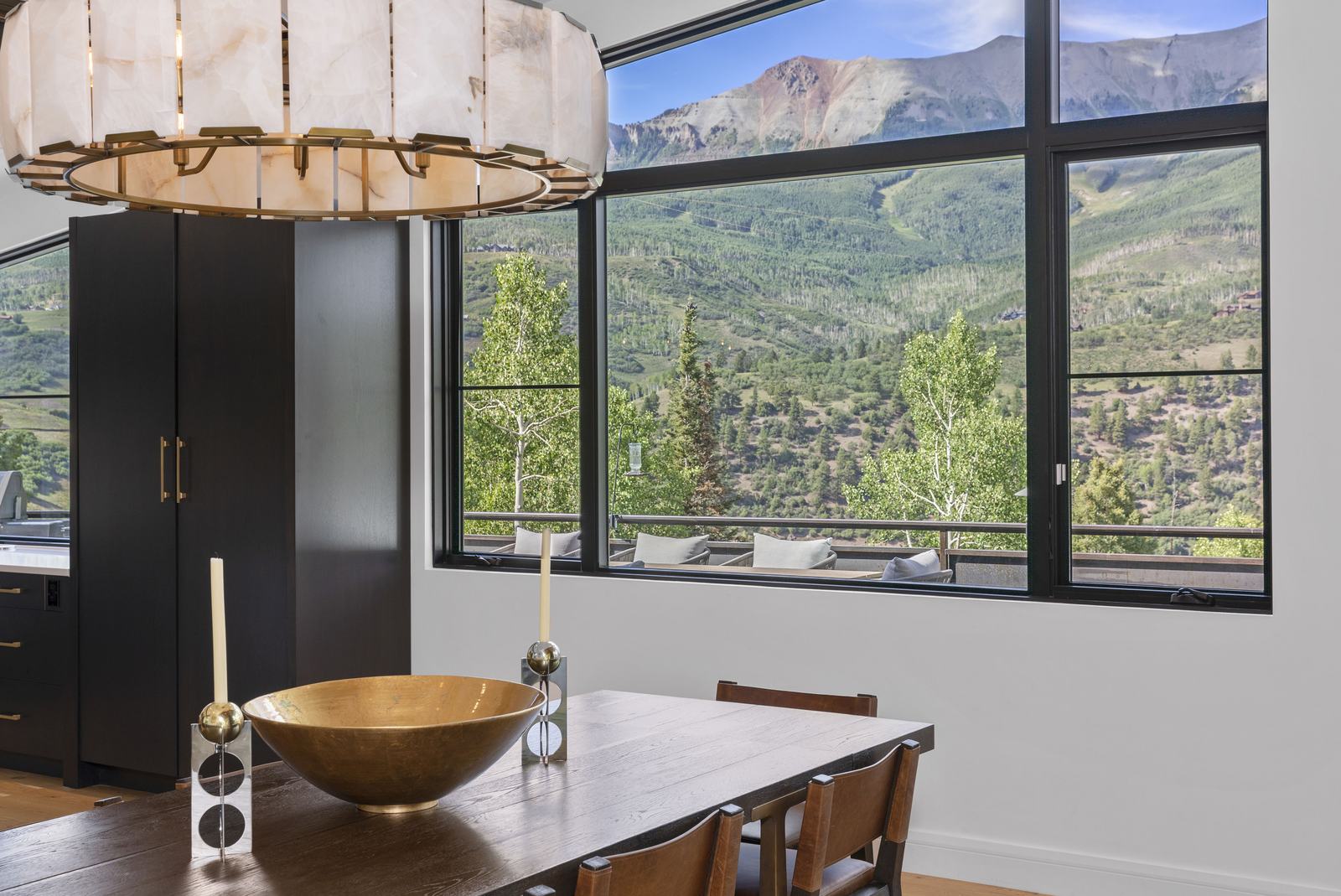 Dining room at 114 Lawson Overlook, built by UltraBuilders in Mountain Village, Colorado