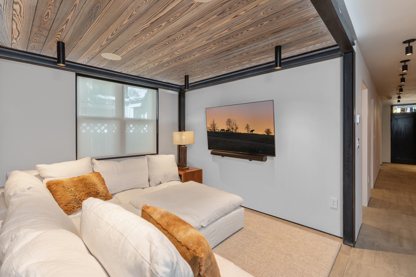 Media room at 524 East Columbia Avenue, built by UltraBuilders in Telluride, Colorado