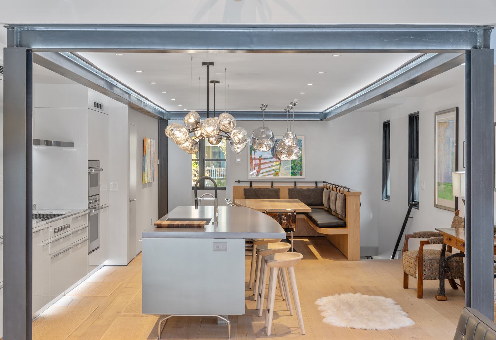 Kitchen and dining at 524 East Columbia Avenue, built by UltraBuilders in Telluride, Colorado