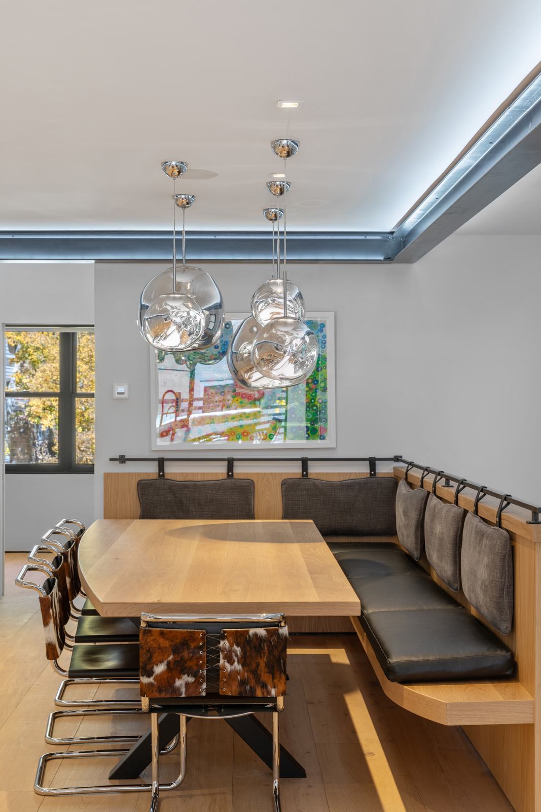 Dining banquette at 524 East Columbia Avenue, built by UltraBuilders in Telluride, Colorado