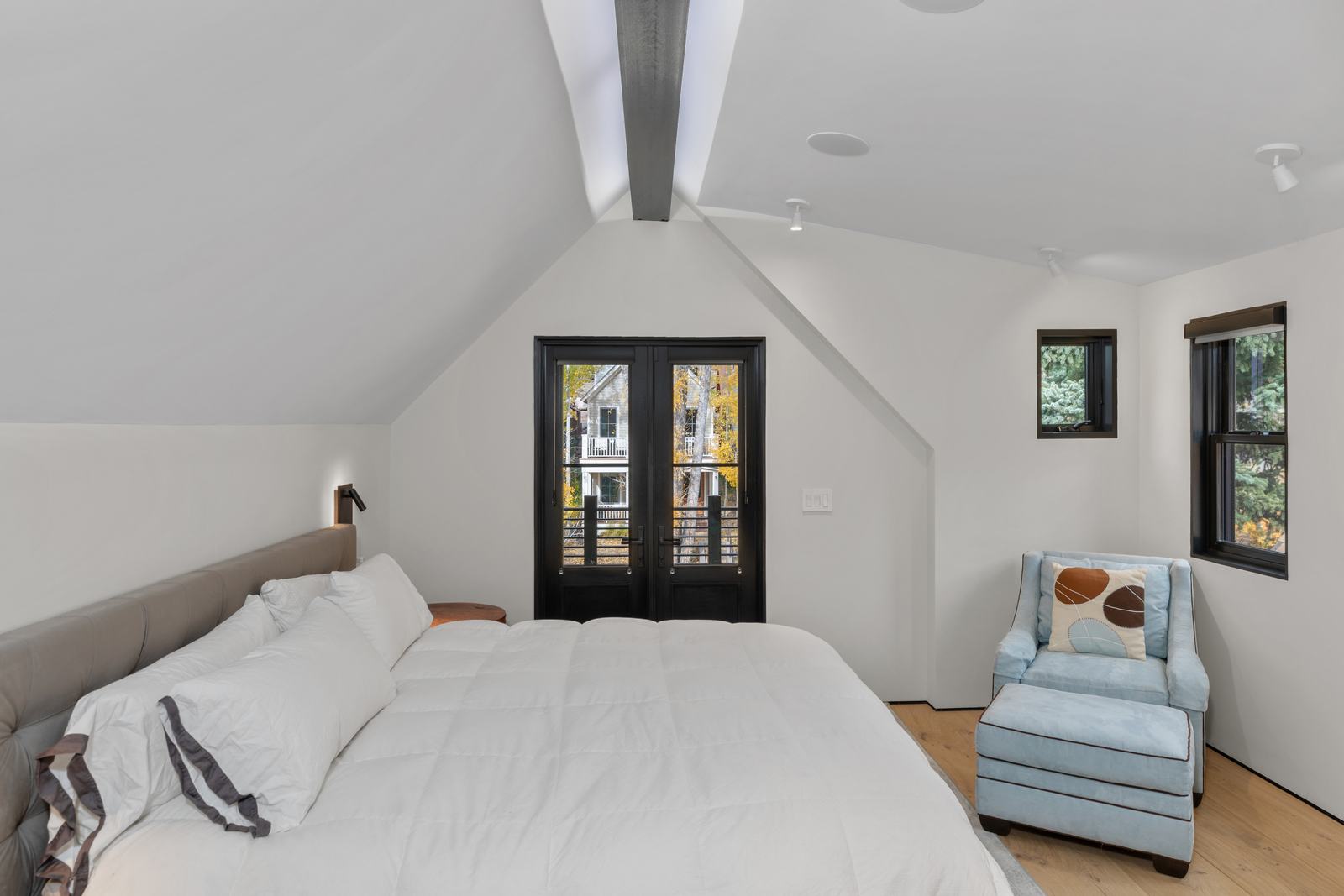 Primary bedroom at 524 East Columbia Avenue, built by UltraBuilders in Telluride, Colorado