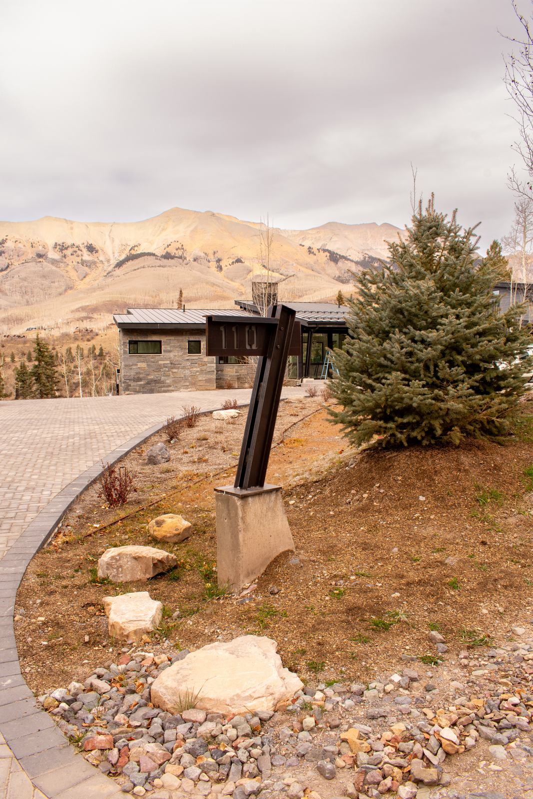 Site and landscaping at 110 Lawson Overlook, built by UltraBuilders in Mountain Village, Colorado