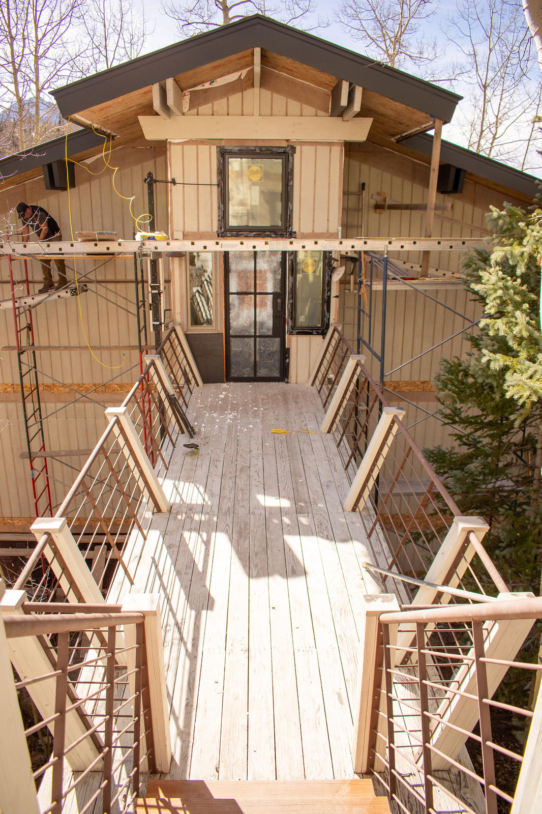 Deck and railings at 1145 Elk Run, built by UltraBuilders in Telluride, Colorado