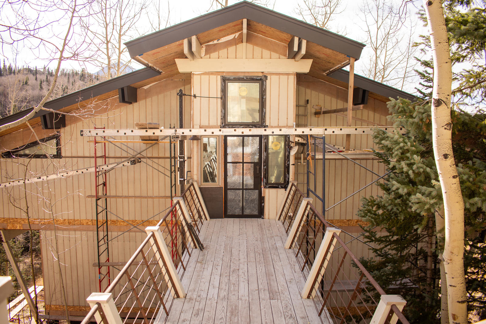 Entry deck at 1145 Elk Run, built by UltraBuilders in Telluride, Colorado