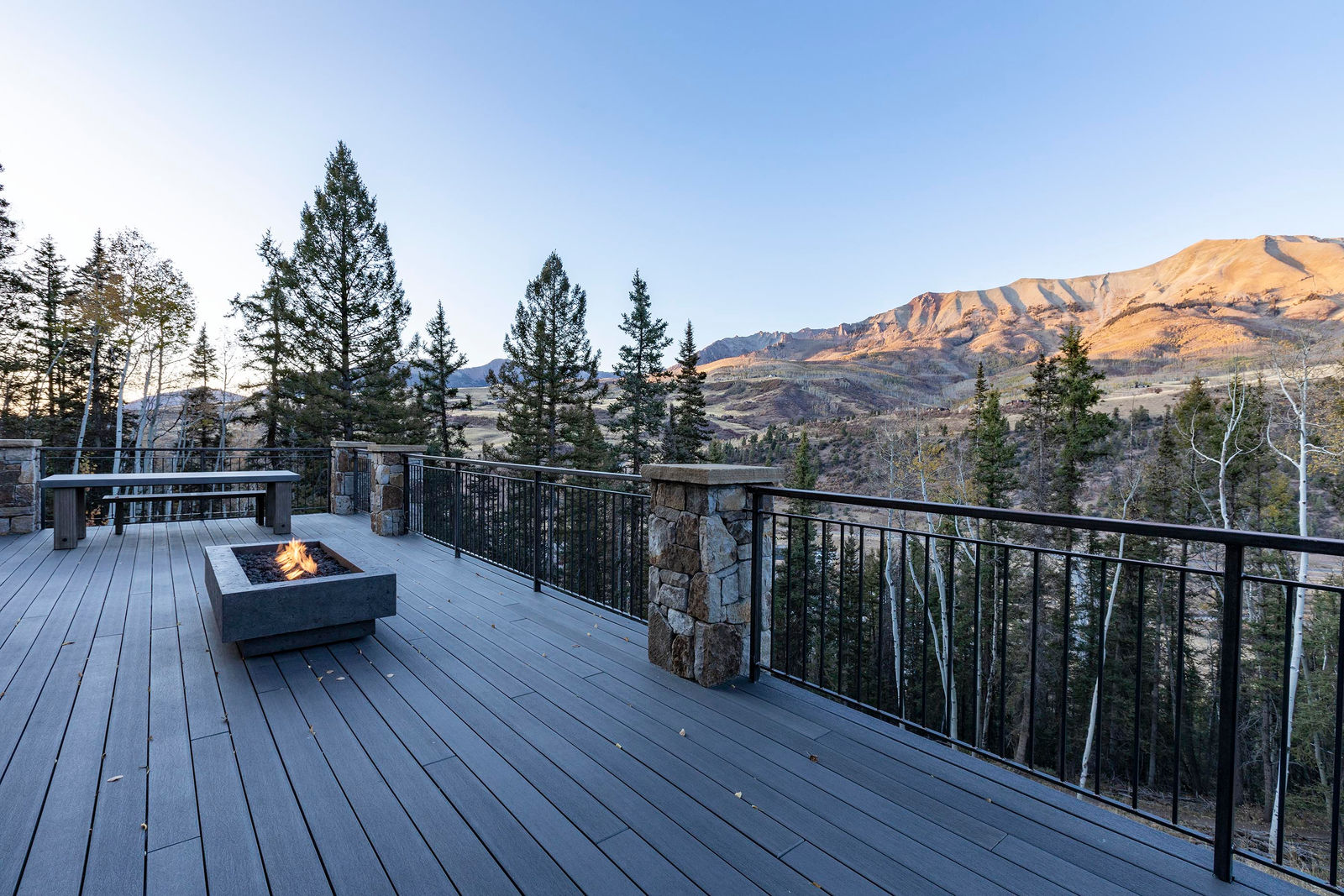 Upper deck at 108 Lawson Overlook, built by UltraBuilders in Mountain Village, Colorado