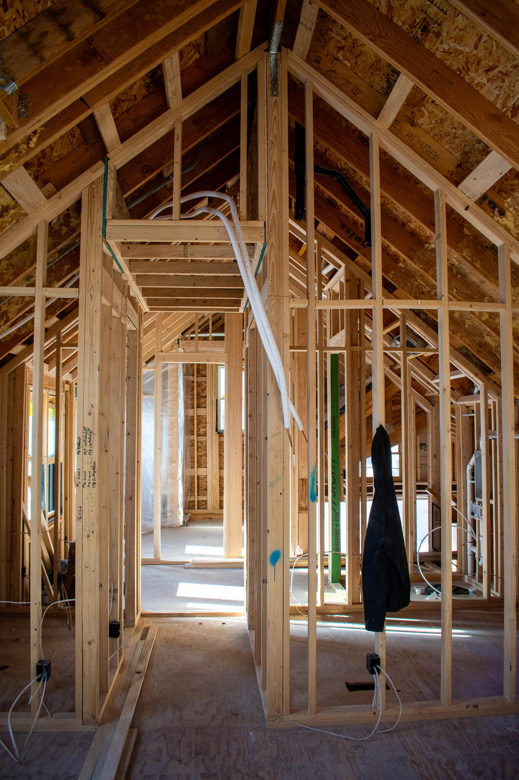 Framing at 225 North Willow Street, built by UltraBuilders in Telluride, Colorado