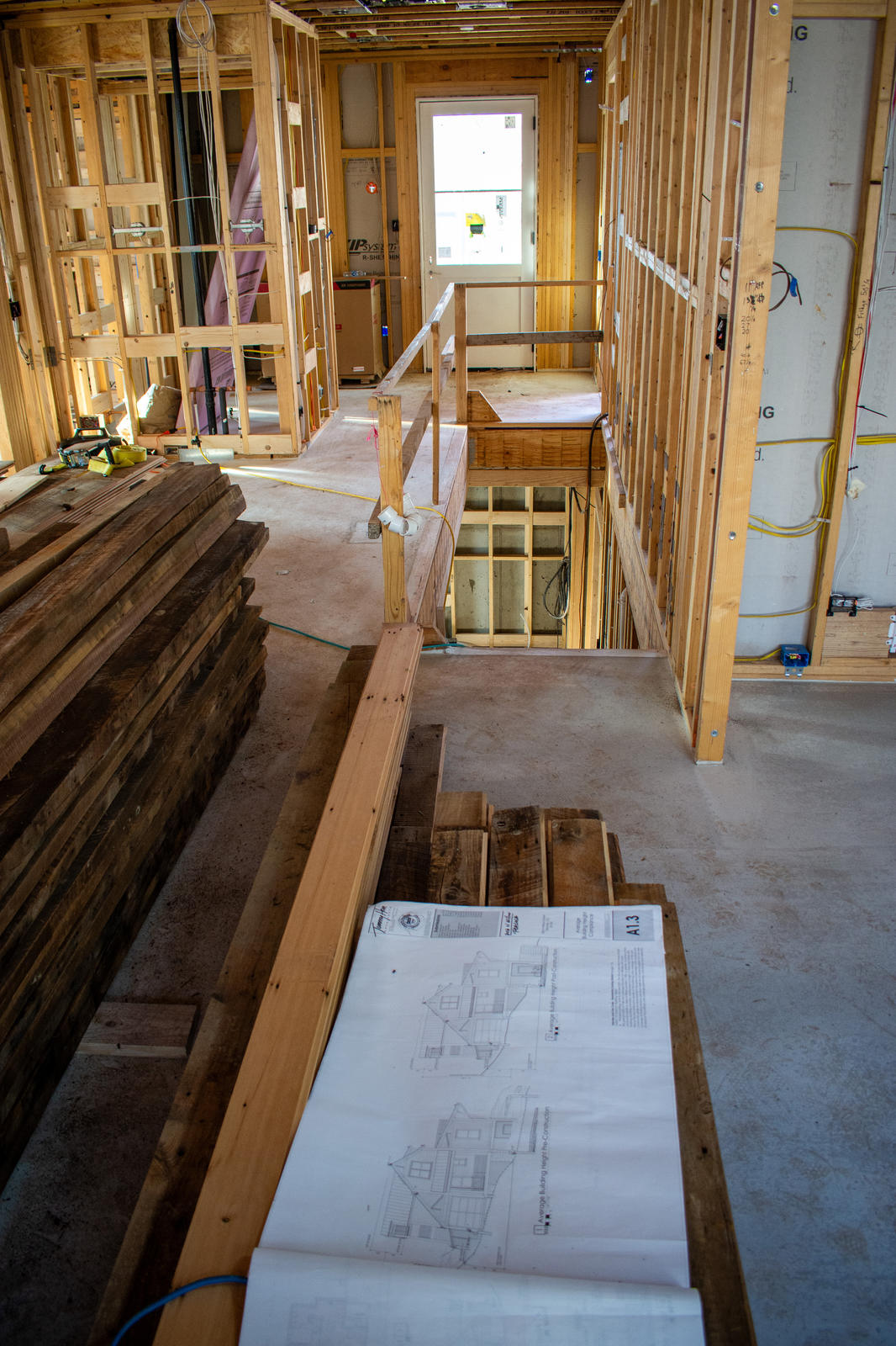 Stair framing at 306 North Willow Street, built by UltraBuilders in Telluride, Colorado